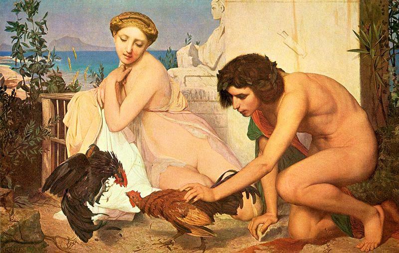 Jean-Leon Gerome The Cockfight oil painting picture